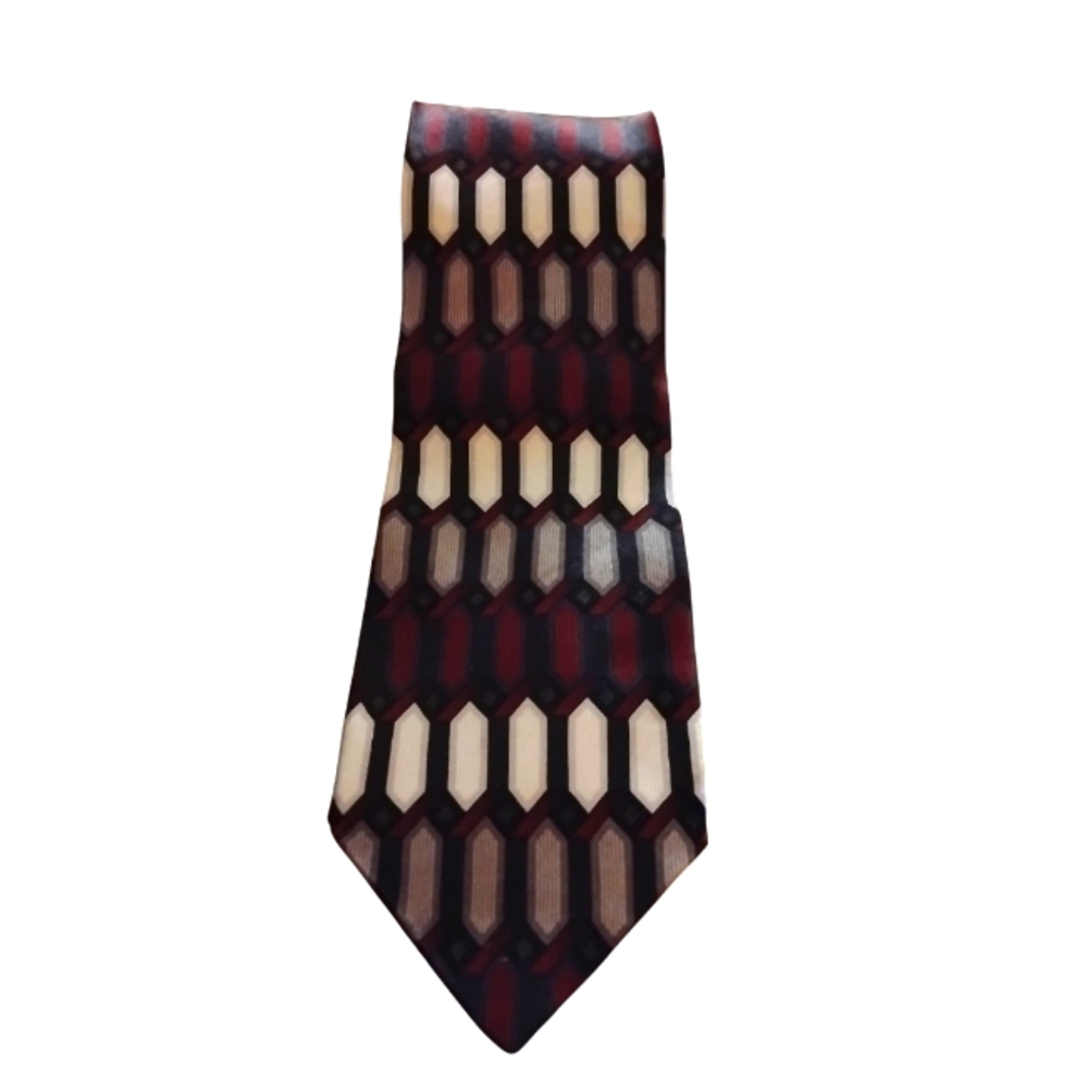 Valerio Garati Silk Handmade Tie Multicolor Geometric Design Executive Preppy